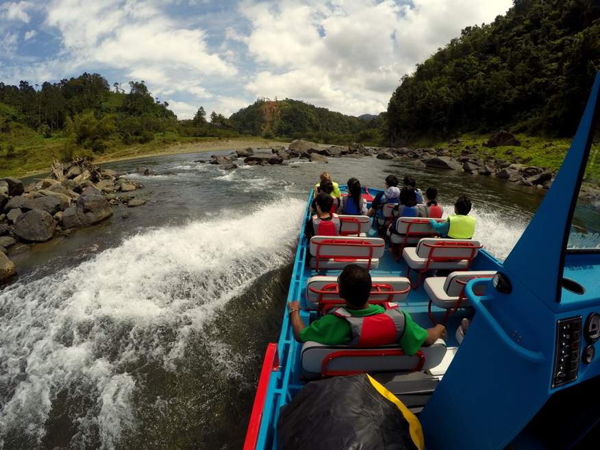 Fiji Jet Boating Adventure including huge waterfall, village visit & river rafting